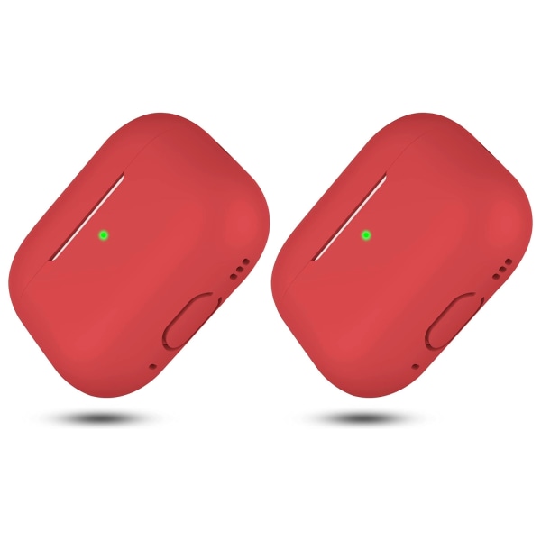 2x Rødt Airpods PRO 2 silikondeksel Red one size