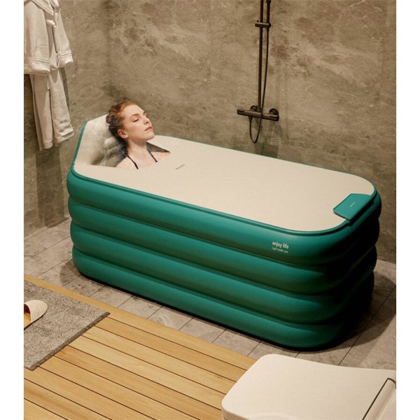 Uppblåsbart badkar med batteridriven Pump 160CM Grön one size