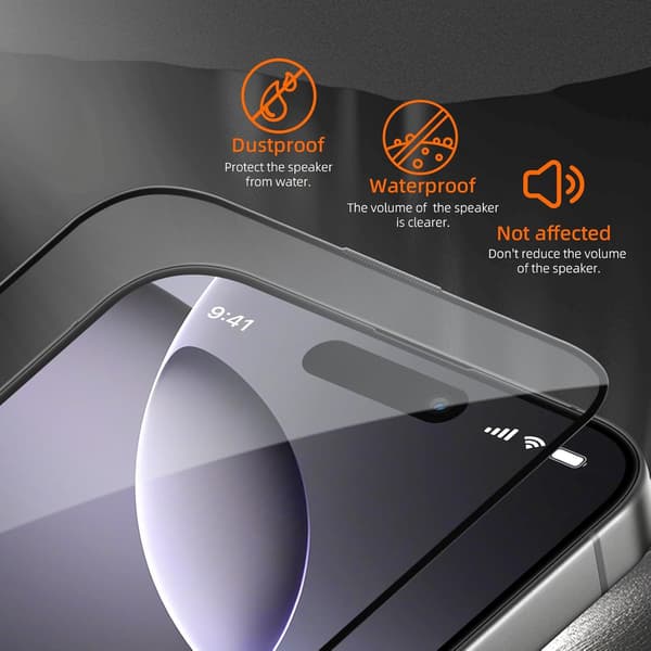 2-Pack Skærmbeskyttelse kompatibel med i iPhone 14 Pro – Ramme Transparent one size