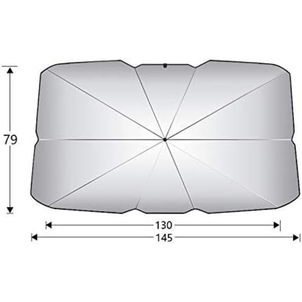 Large Smart Solskydd, UV Skydd, Värmeskydd, Vindruta, Paraply Svart one size