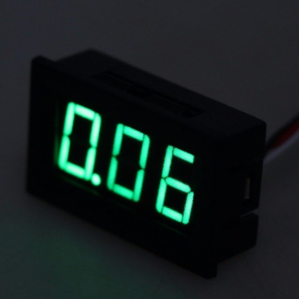 Grønt digitalt voltmeter 3,3-30V Black one size