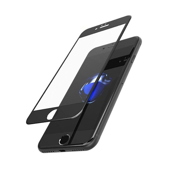 3x Hærdet glasafdækning iPhone 6/7/8 Plus 5D dækker fuldskærm sort Transparent