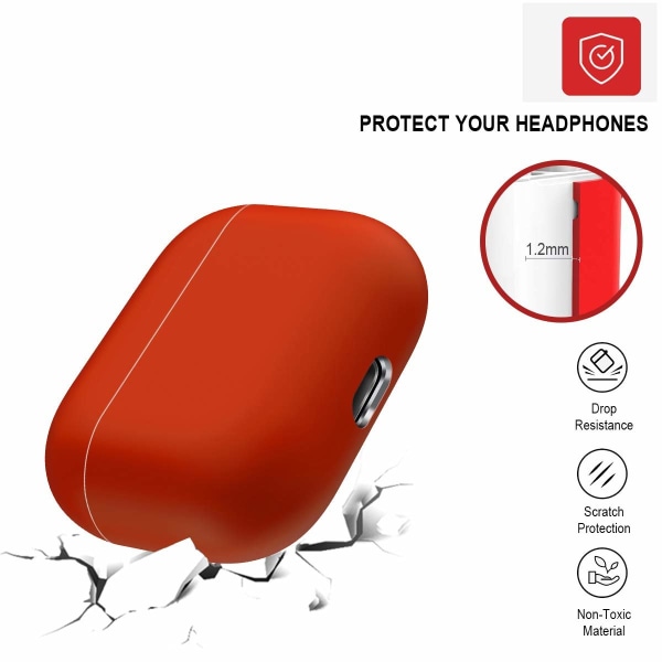 Apple Airpods PRO Red -silikonikotelo Red one size