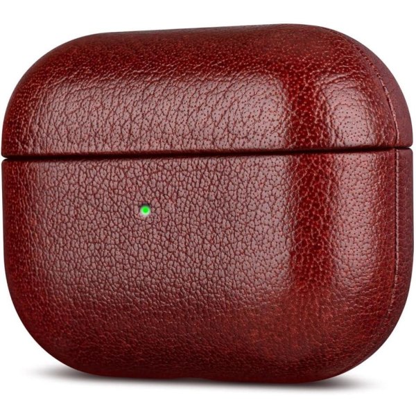 Læder taske til Apple Airpods Pro 2 - mørkebrun Brown one size