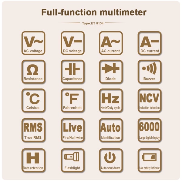 Digital multimeter med hela 4,7 tum LCD. Röd Röd one size