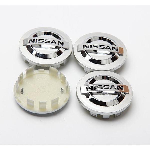 N3 - 54MM 4-pack Centrumkåpor Nissan Silver one size