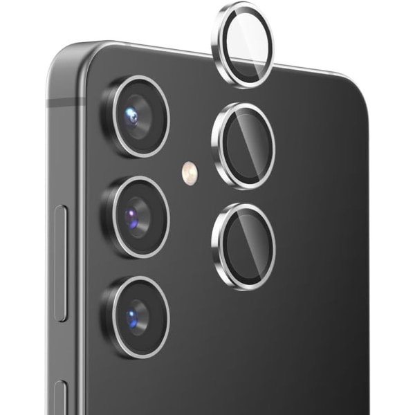 Silver Samsung S24+ Plus Kamera Linsskydd Transparent one size