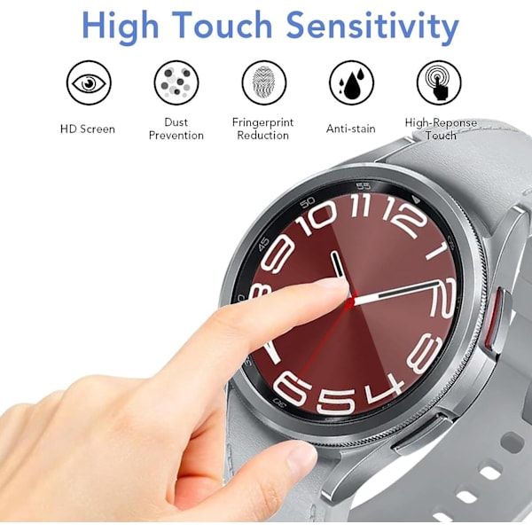 2x Härdat glas skärmskydd till Samsung Galaxy Watch 43mm Transparent one size