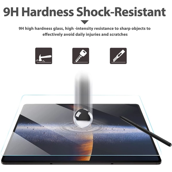 Karkaistu lasi näytönsuoja Samsung Galaxy Tab S8 Ultralle Transparent
