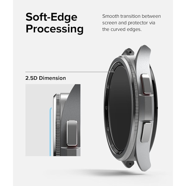 2x Härdat glas skärmskydd till Samsung Galaxy Watch 47mm Transparent one size