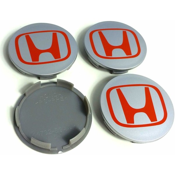 H02 - 68MM 4-pack Centrumkåpor Honda Silver one size