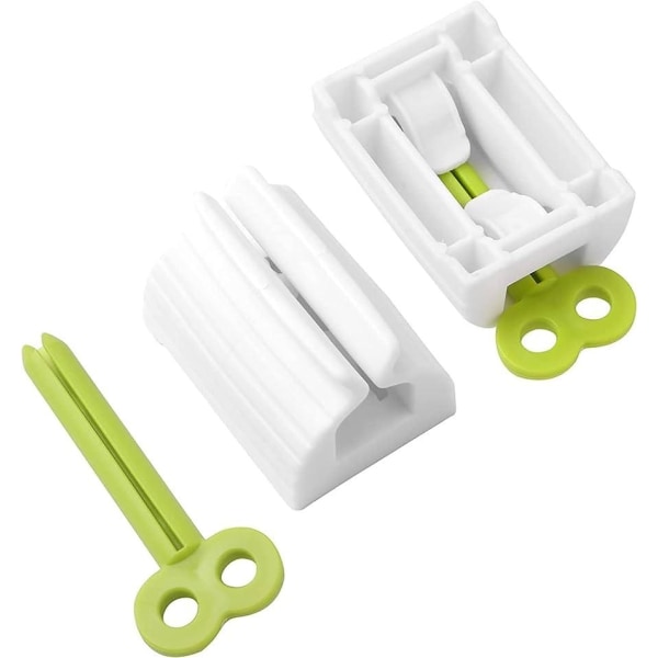 2x Grøn tandpasta clip Tube press Tube holder White