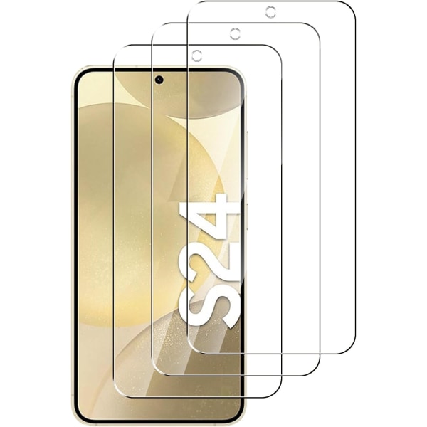 3X Härdat Glasskydd Samsung S24 Full Fit ,Fingerprint Transparent one size