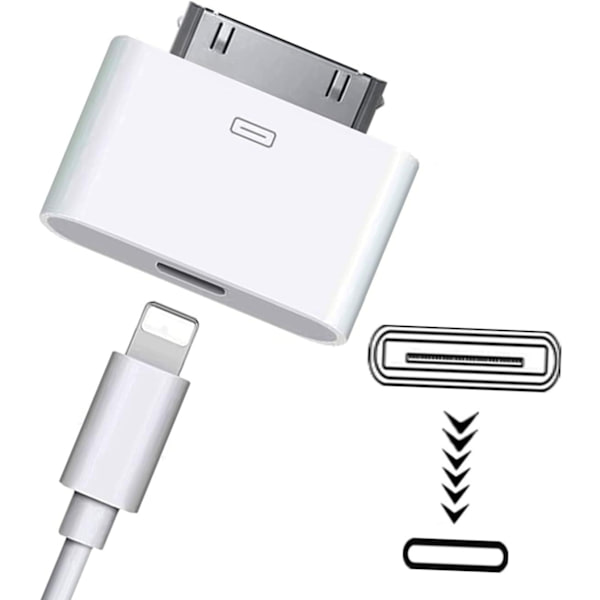 3 stk.8-pin til 30-pin adapter til iPhone, iPad .. White