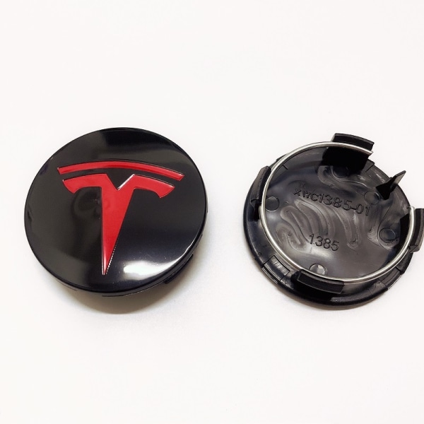 TSL05 - 56MM 4-pak Center dækker Tesla Black one size