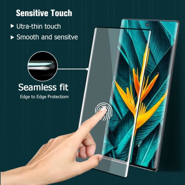 3X Herdet glassdeksel Samsung S23 Ultra Full Fit, fingeravtrykk Transparent one size