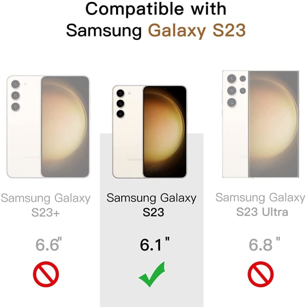 3x Hærdet glascover Samsung S23 Full Fit, fingeraftryk Transparent one size
