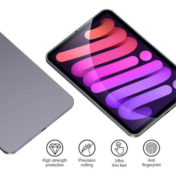2x Hærdet glasmontre til iPad Mini 6 (2021) Transparent