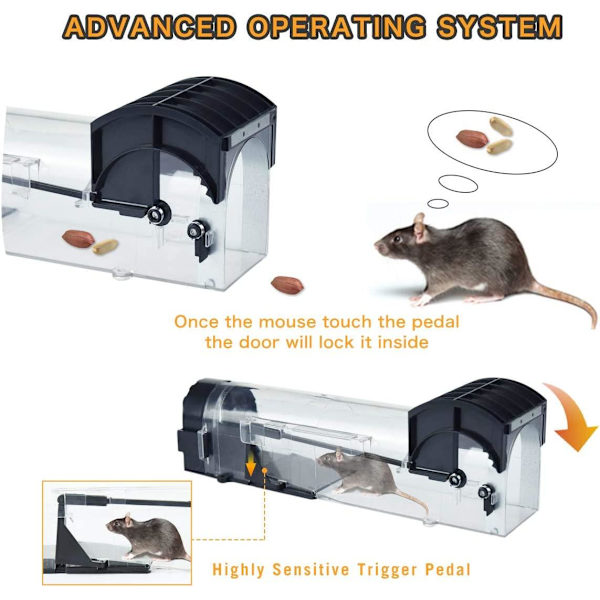 Uudelleenkäytettävä Rat Trap Mouse Trap Myrkytön Ympäristöystävällinen White one size