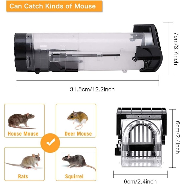 Återanvändbar Råttfälla Musfälla Giftfri Miljövänlig Vit one size