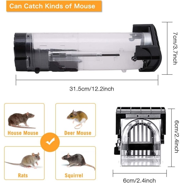 Genanvendelig rottefælde Musefælde Ugiftig Miljøvenlig White one size