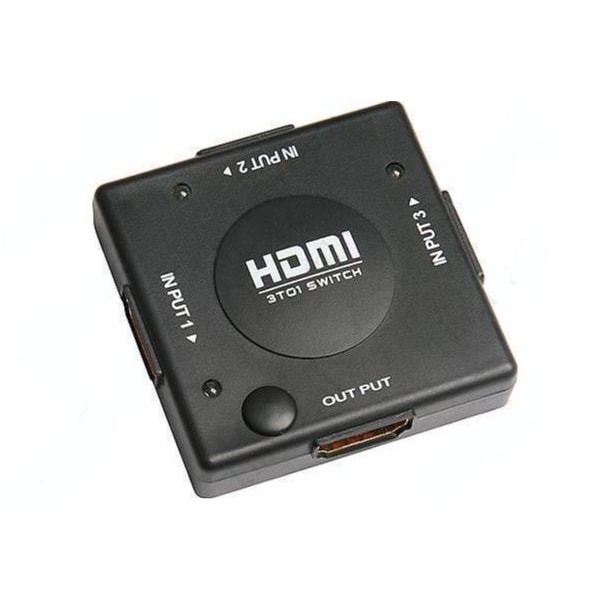 3-port 1080P HDMI minibryterbryter (3-inn 1-OUT) Black