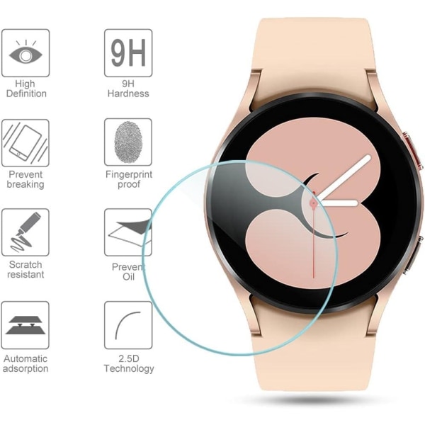 2x Hærdet glasskærmbeskytter til Samsung Galaxy Watch 40mm Transparent one size