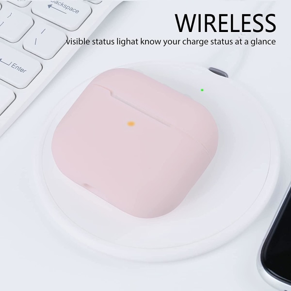 Rosa Apple AirPods 3-deksel silikonbeskyttelsesdeksel for AirPod Pink one size