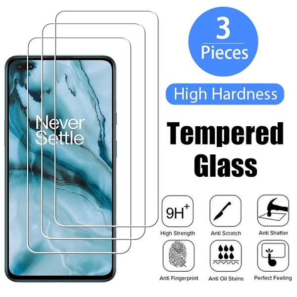 3x Glasdæksel OnePlus 9 hærdet Dækker hele skærmen Transparent one size