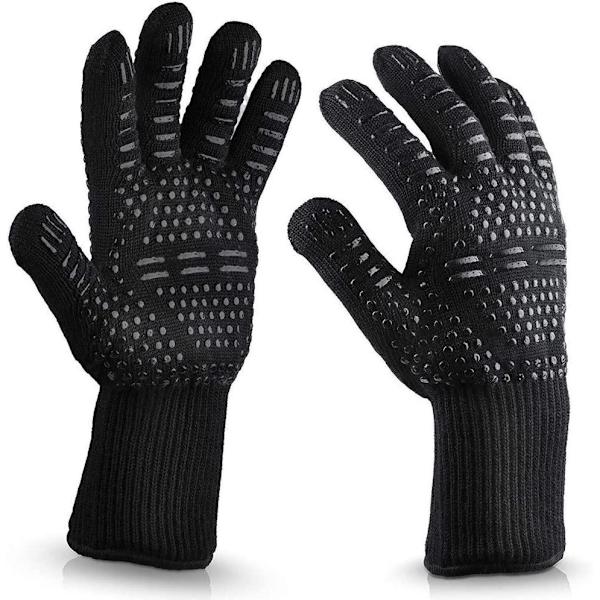 Grillhandsker varmebestandige op til 800°C ovnhandsker Black one size