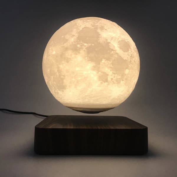 Flydende Flydende Maglev Lampe Atmosfærelampe Moon Walnut White one size