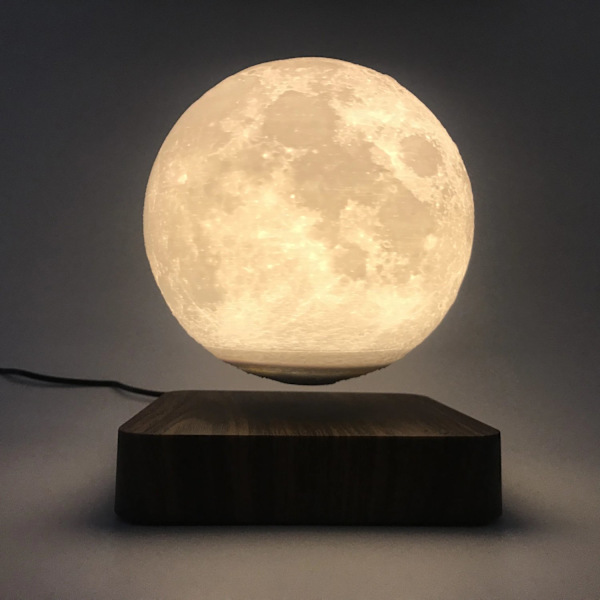 Kelluva kelluva Maglev-lamppu Ilmakehälamppu Moon Walnut White one size
