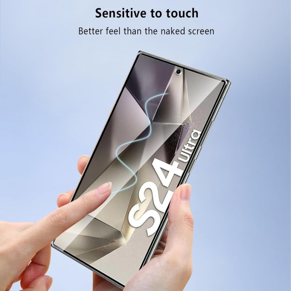 3X Härdat Glasskydd Samsung S24 Ultra Full Fit, Fingerprint Transparent one size