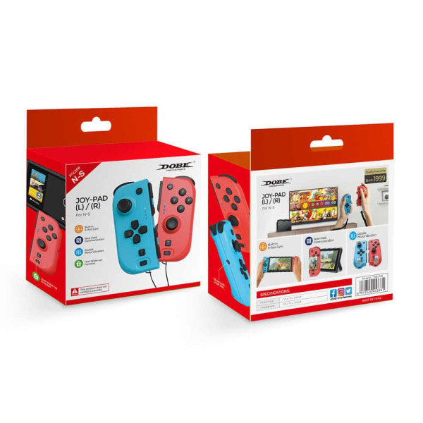 Joy Pad-controllere til Nintendo Switch rød og blå Red one size