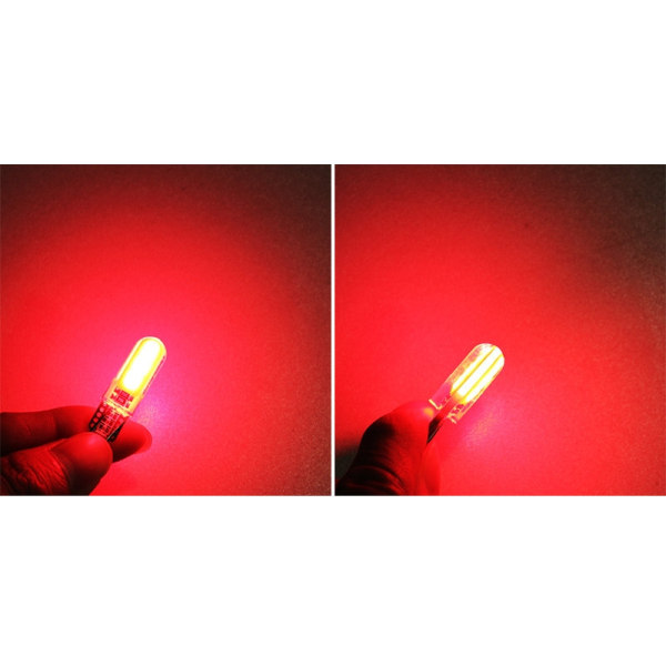 4X CANBUS T10 W5W 12 LED - punainen Red one size