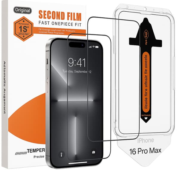 2-Pack Skærmbeskyttelse kompatibel med iPhone 16 Pro Max – Ramme Transparent one size