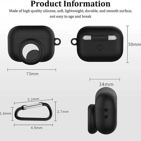 AirPods Pro silikonskal med AirTag hållare Vit Vit one size
