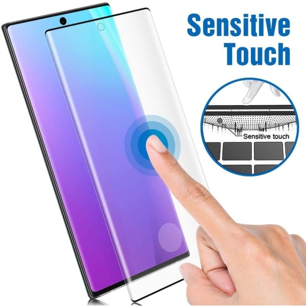 3x Hærdet glasovertræk Samsung Note 20 Fuld pasform, fingeraftry Transparent one size