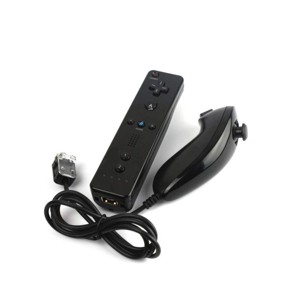 Wii Remote Plus + Nunchuck Motion Plus (sort) Black one size