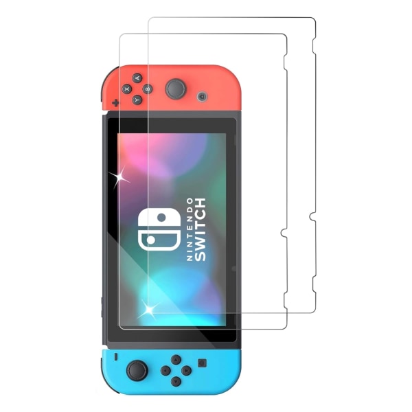 2x Nintendo Switch Härdat glas skärmskydd Transparent