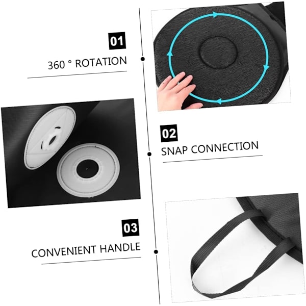 Ergonomisk roterende sædehynde Drejelig ortopædisk spinning sædehynde Bilsædehynde Black