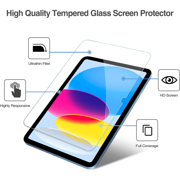 2X Displaycover i hærdet glas till iPad 10.9 Gen 10 Transparent