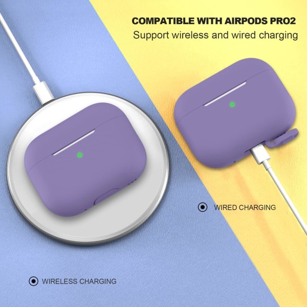 Lila Airpods PRO 2 Silikonskal fodral Lila one size