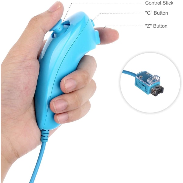 Wii Remote Plus + Nunchuck (blå) Blue one size