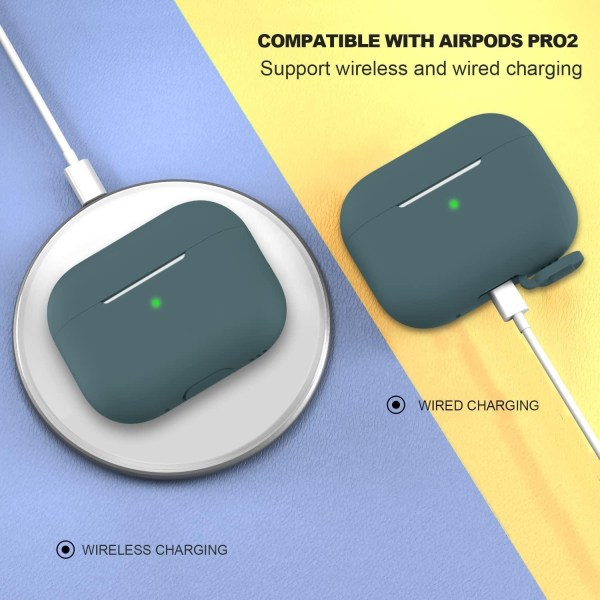 2x Grön Airpods PRO 2 Silikonskal fodral Grön one size