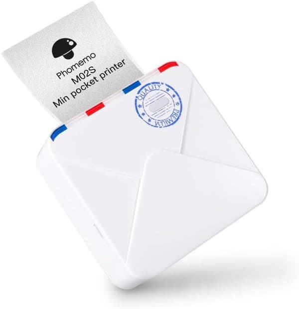 Phomemo M02S Termo valokuvatulostin 300 dpi, 7 rullaa White