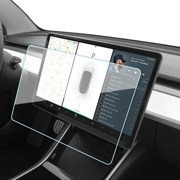 Härdat glas skärmskydd kompatibel med Tesla Modell 3/Y Transparent