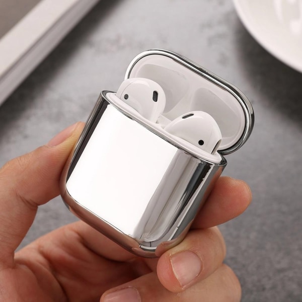 2x Hopeinen sähkölevykotelo Apple Airpods / Airpods 2 Silver one size