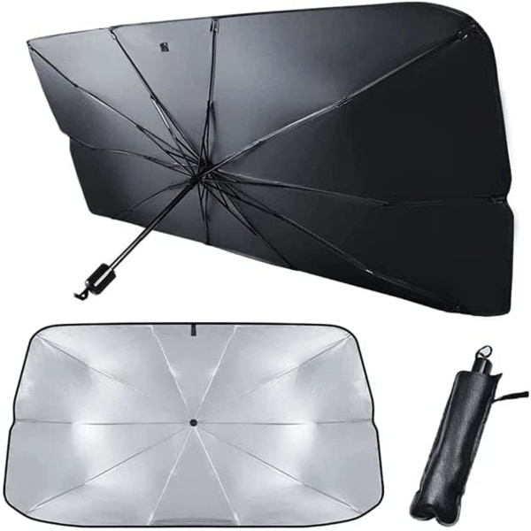 Suuri sateenvarjo, Älykäs aurinkosuoja, UV-suoja, Lämpösuoja, Tu Black one size