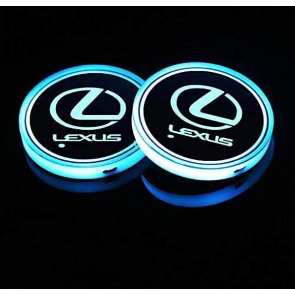 2X Lexus Led bundplade til krusholdere Silver one size